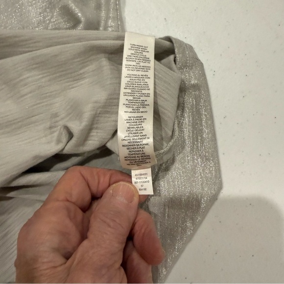 NWT Chico’s Ultimate Tee Tank Cotton Blend Slub Silver Foil Size 16 (Chico’s 3) - Picture 9 of 9